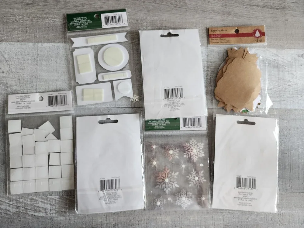 3D Stickers Large LOT - Recollections - Christmas Wreaths Wood Calendar NEW #32
